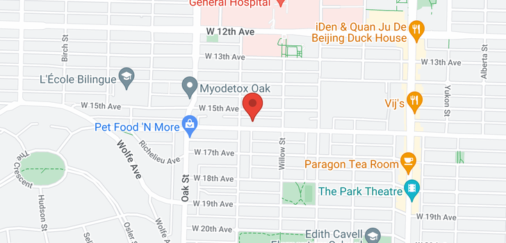 map of 205 863 W 16TH AVENUE
